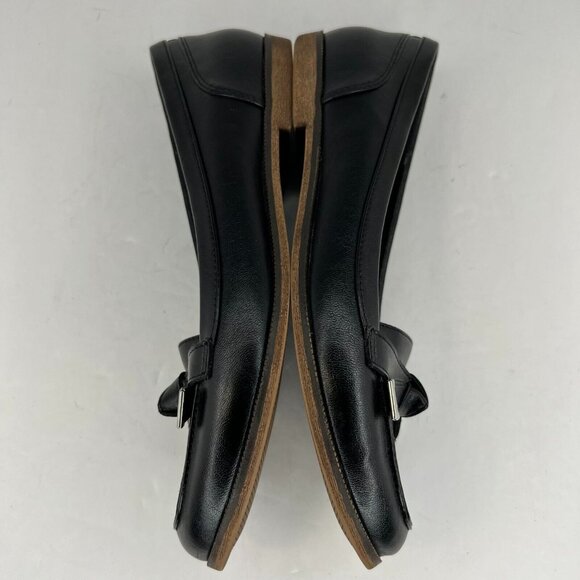 Coach And Four Womens Black Faux Leather Slip On Bow Metal Tips Size 6.5 Flats - Picture 7 of 10
